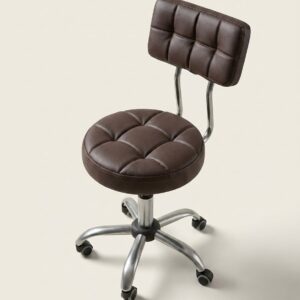 Tufted Rolling Stylist Stool