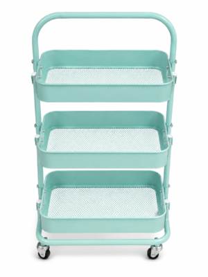 Breeze 3-Tier Rolling Cart – Mint