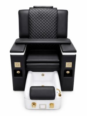 Regalia Luxury Quilted Pedicure Spa Chair – Black & Gold